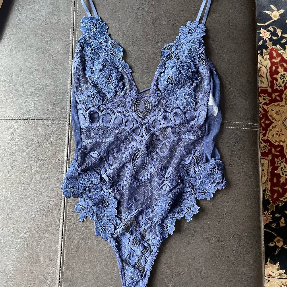 In Bloom by Jonquil Lace Bodysuit teddy  in Navy blue Small